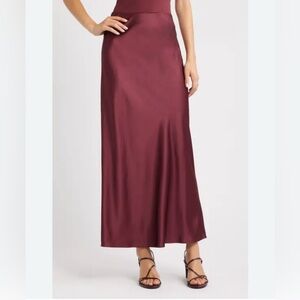 Open Edit red satin maxi skirt size medium